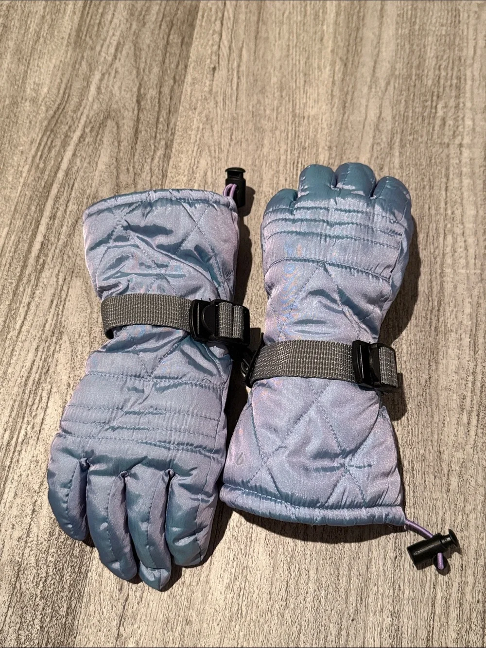 Champion Kids Light Blue and Purple Ski Mittens with Black Grip